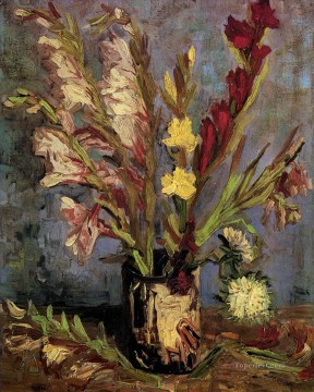  vase Oil Painting - Vase with Gladioli Vincent van Gogh